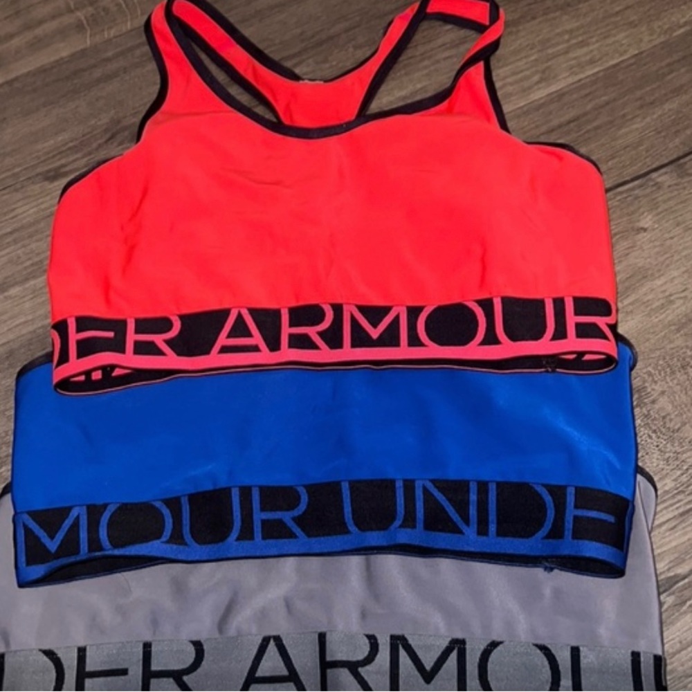 3 Under Armour heat gear sports bras